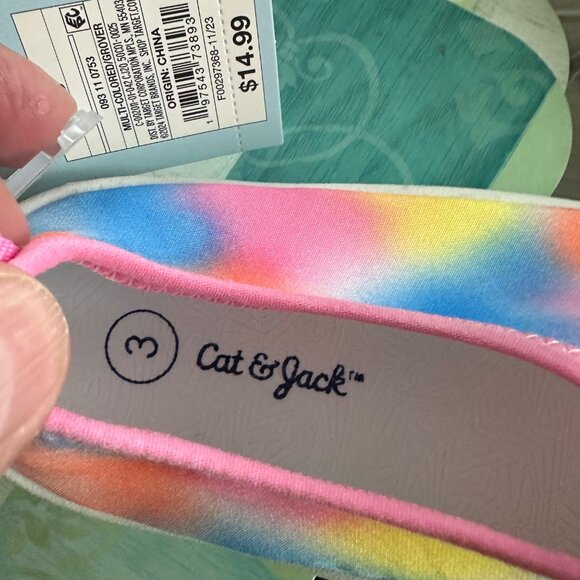 Cat & Jack Kids Size 3 Tie-Dye Slip-On Shoes Textile Upper Lightweight & Comfort - Picture 3 of 8
